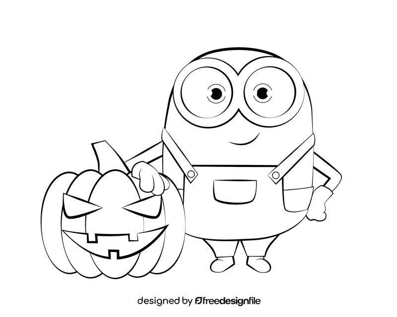 Minions black and white clipart