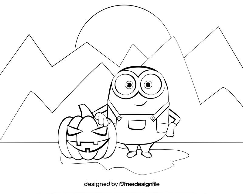 Minions black and white vector