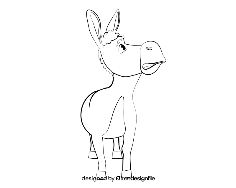 Shrek Donkey Funny black and white clipart