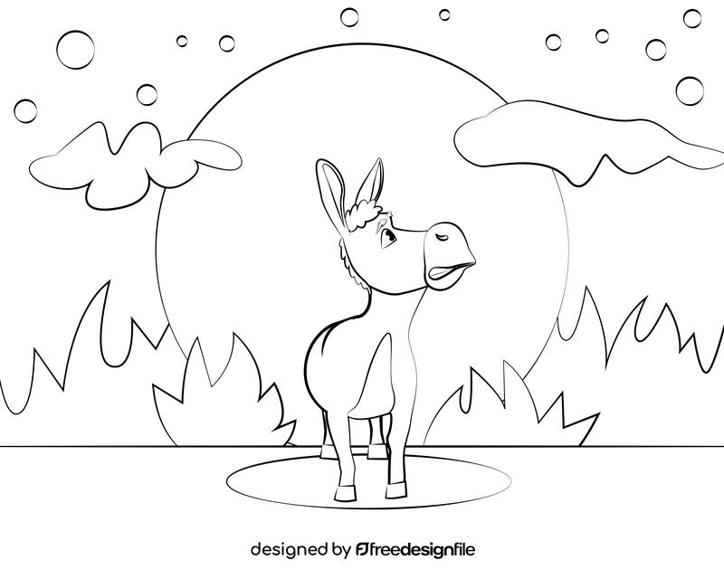 Shrek Donkey Funny black and white vector