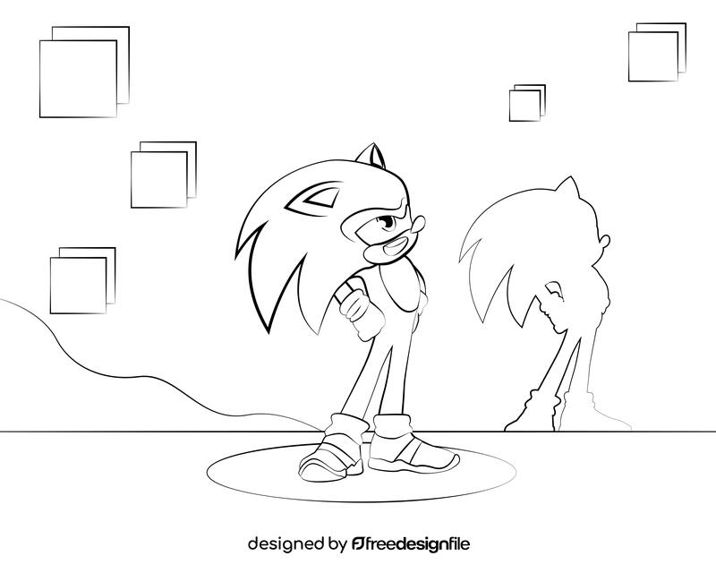 Funny Hedgehog black and white vector