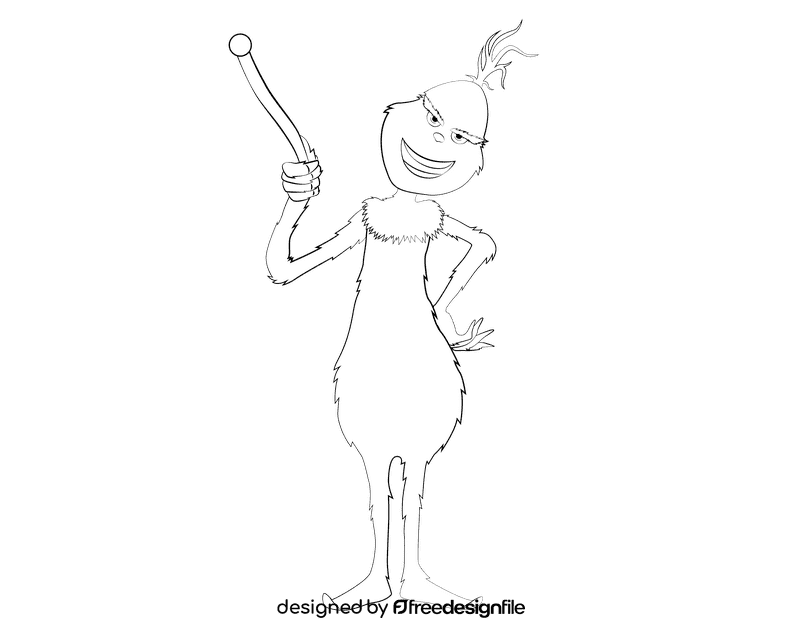 Grinch black and white clipart