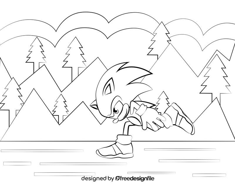 Hedgehog black and white vector