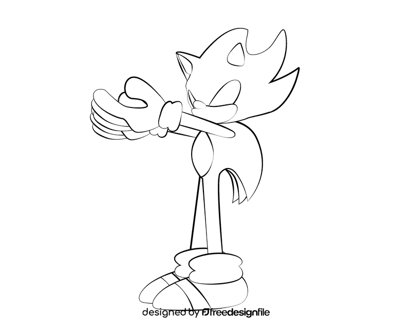 Sonic black and white clipart