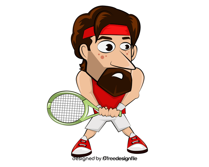 Funny Tennis Player clipart