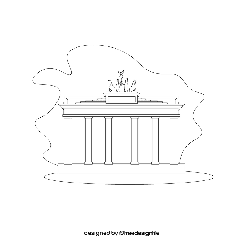 Brandenburg gate black and white clipart