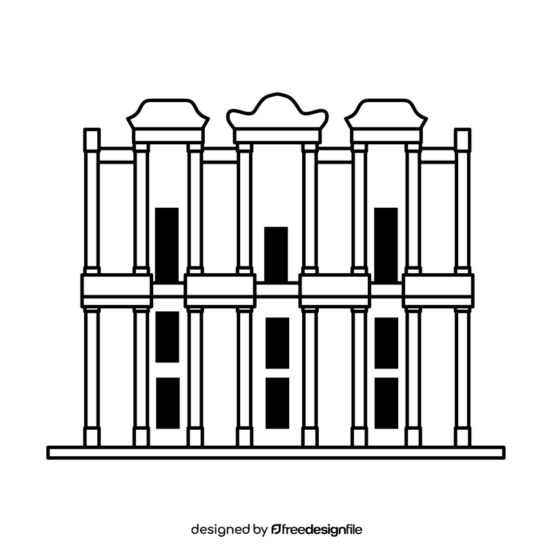 Ephesus black and white clipart