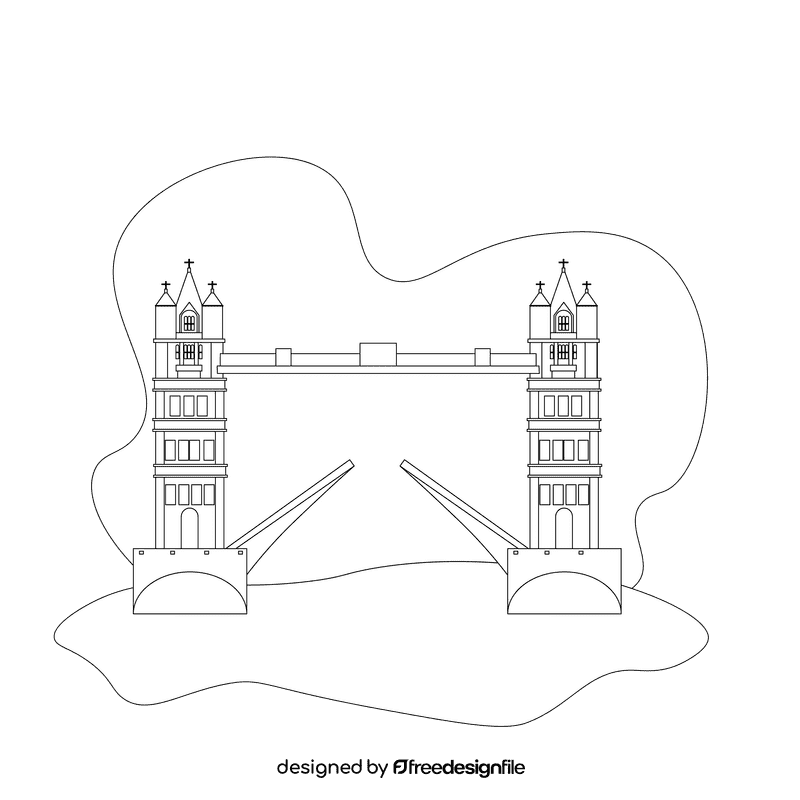 London bridge black and white clipart