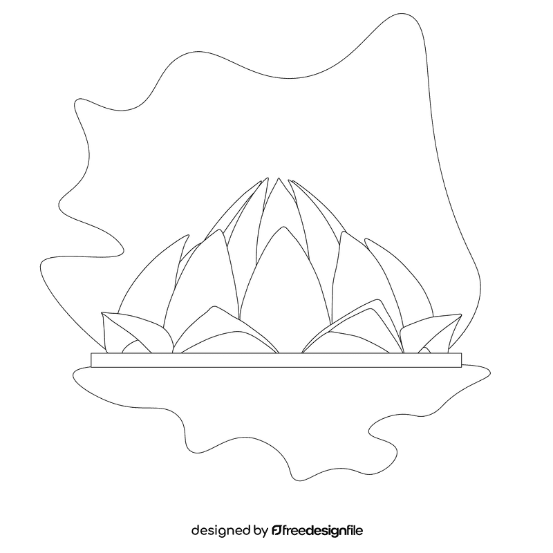 Lotus temple black and white clipart