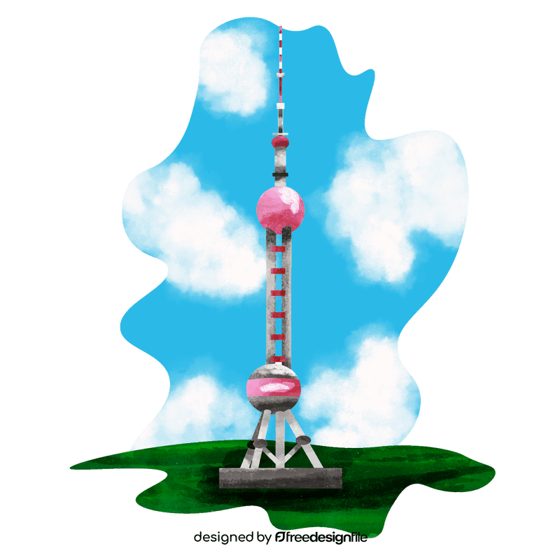 Oriental pearl tower vector