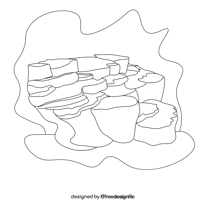 Pamukkale black and white clipart