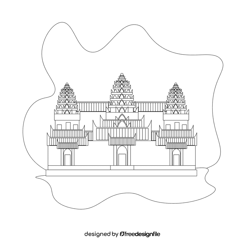 Siem reap black and white clipart