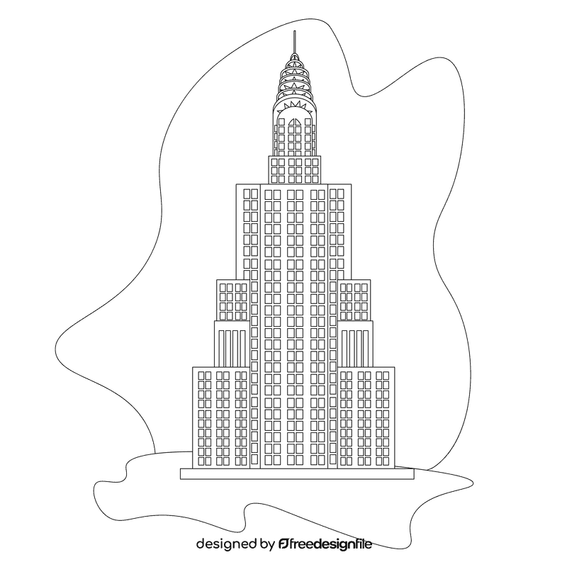 The chrysler black and white clipart