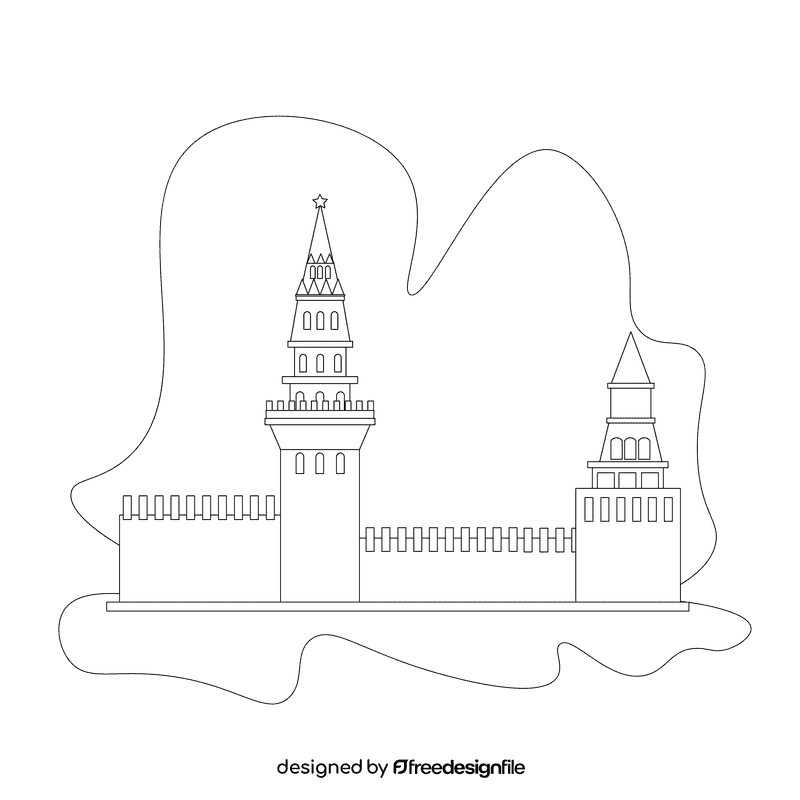 The kremlin black and white clipart