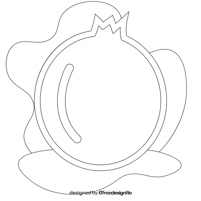 Coconut black and white clipart