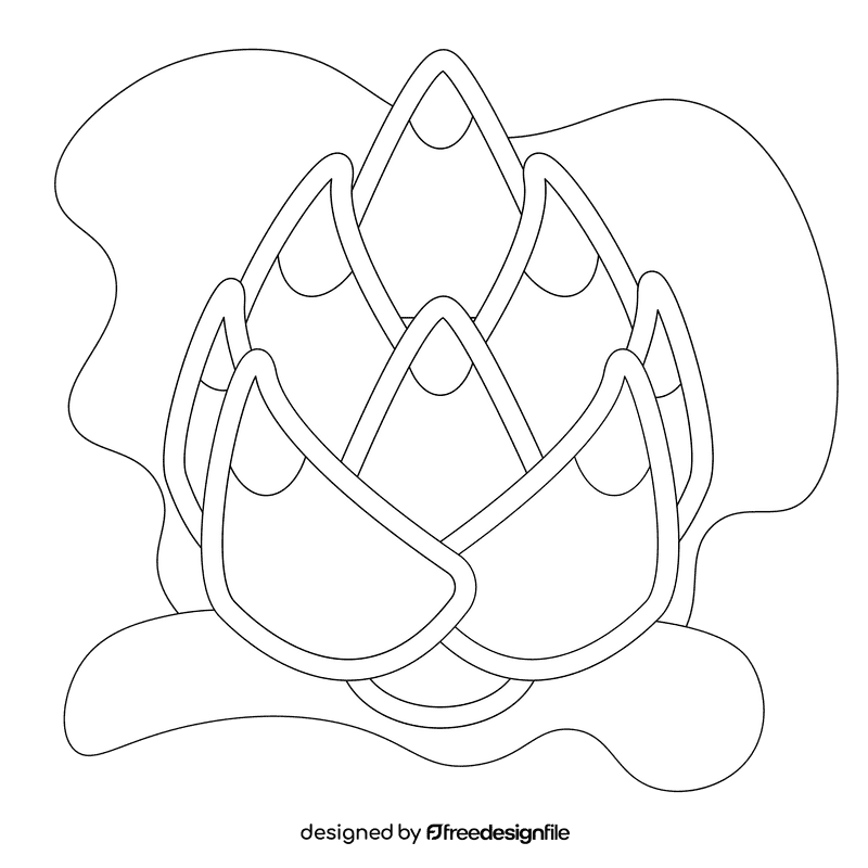 Dragonfruit black and white clipart