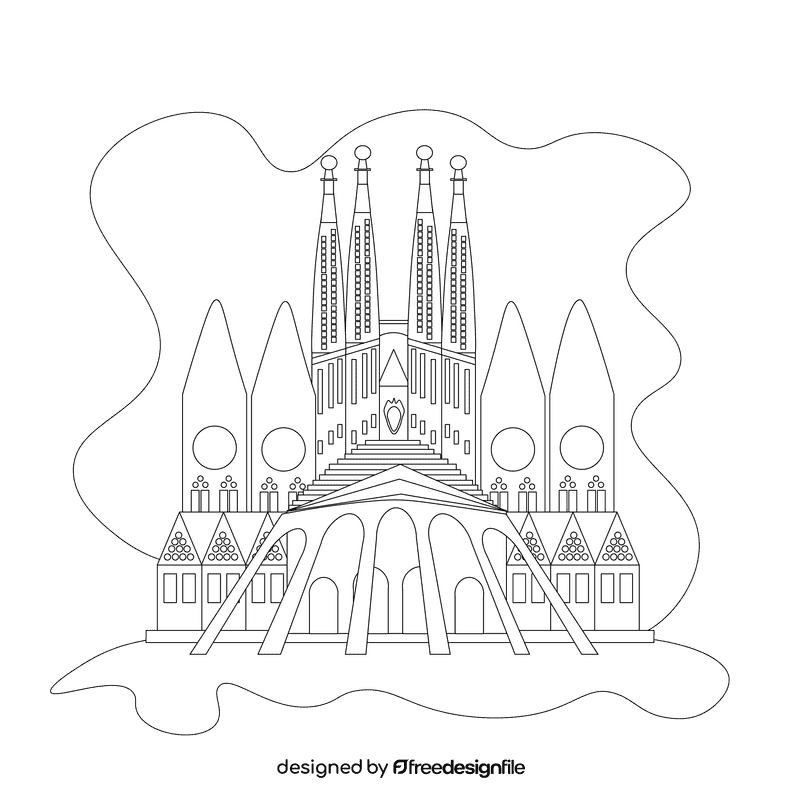 Sagrada familia black and white clipart