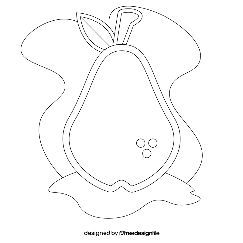 Pear black and white clipart