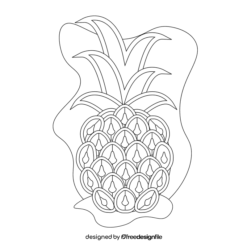 Pineapple black and white clipart