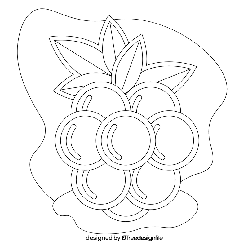 Raspberry black and white clipart