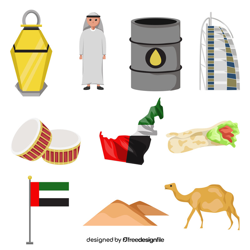 United arab emirates traditional symbols vector