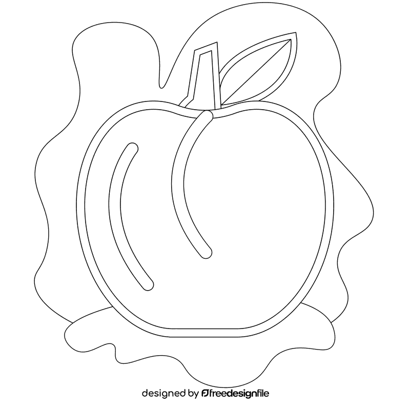 White peach black and white clipart