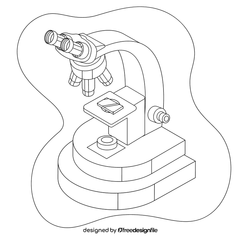 Microscope black and white clipart