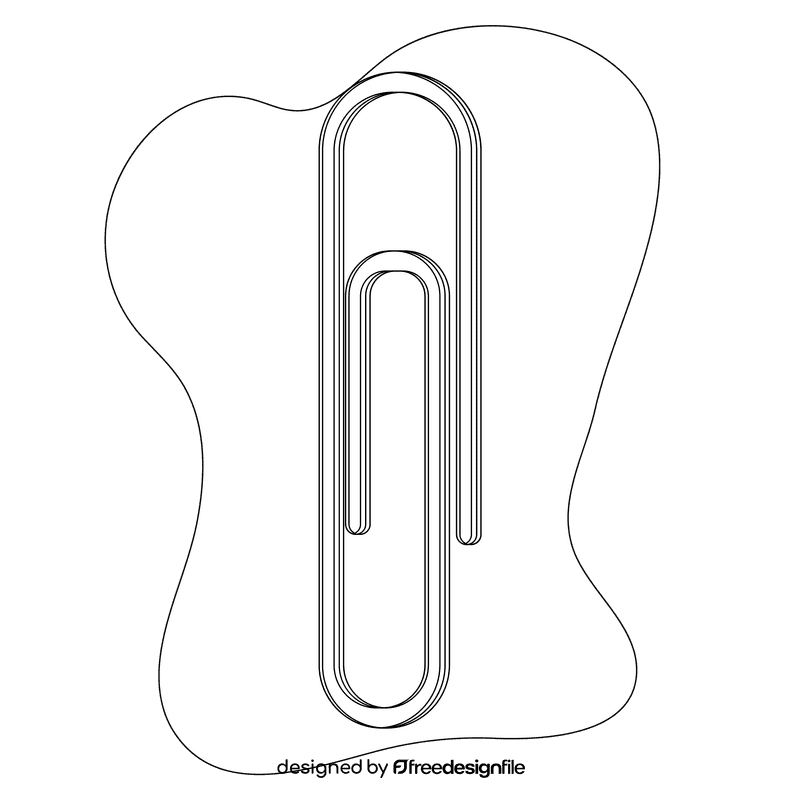 Paper clip black and white clipart