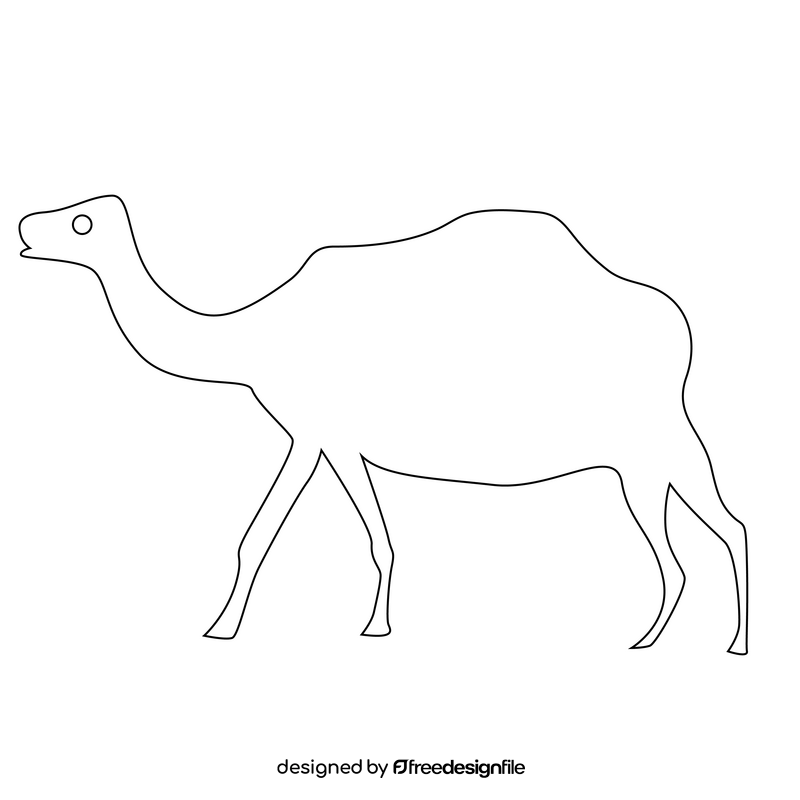 UAE camel black and white clipart