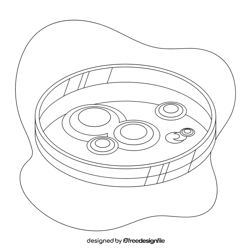 Petri dish black and white clipart