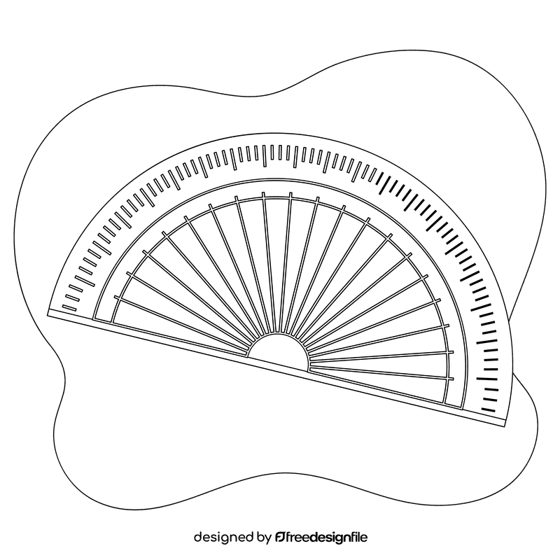 Protractor black and white clipart