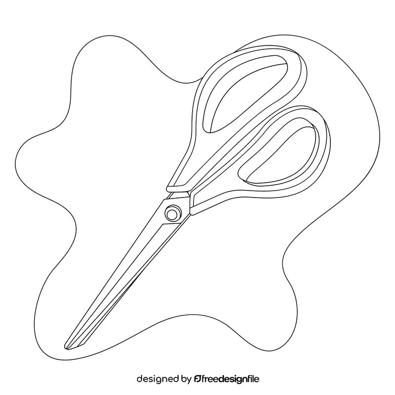 Scissors black and white clipart