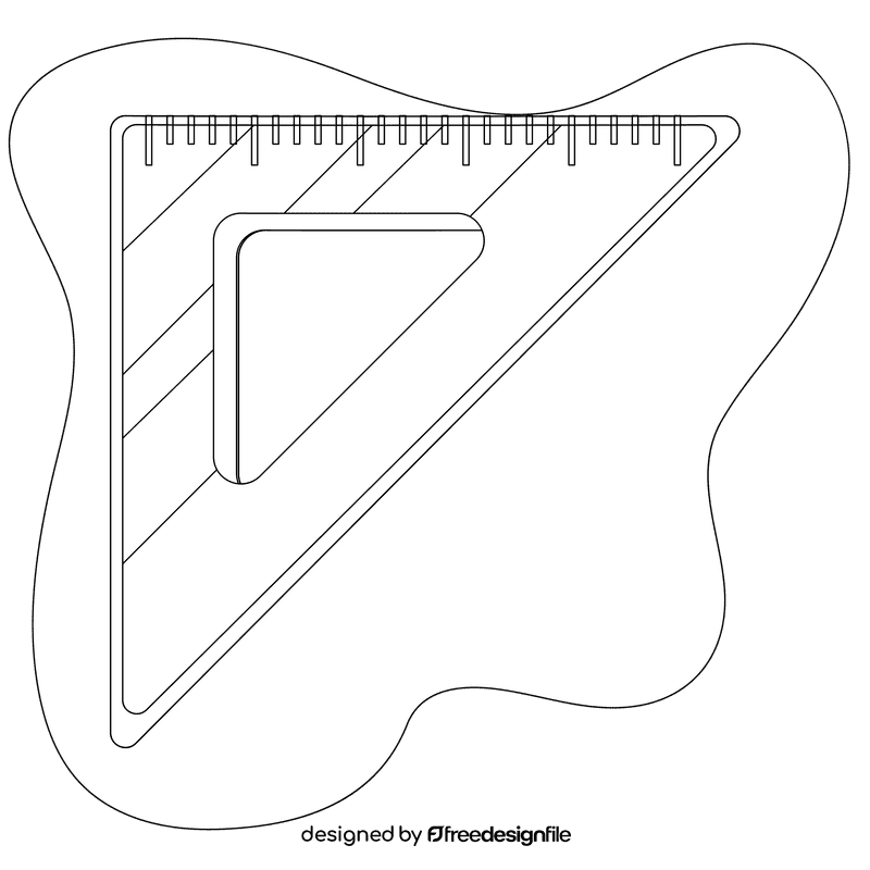 Set square black and white clipart