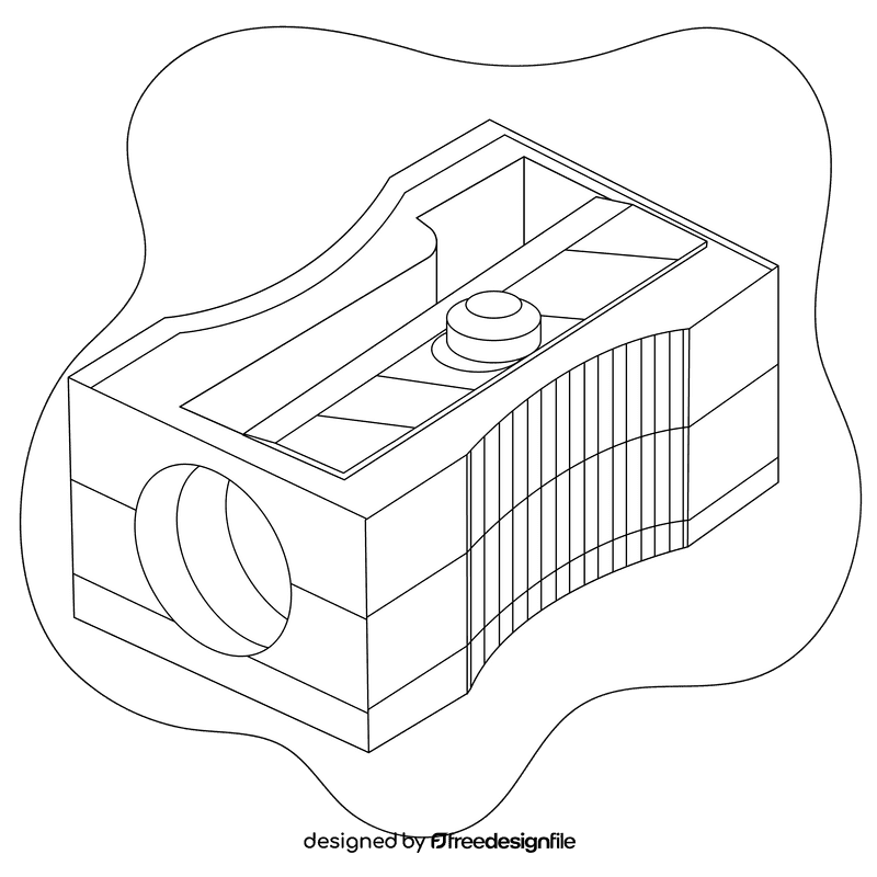 Sharpener small black and white clipart