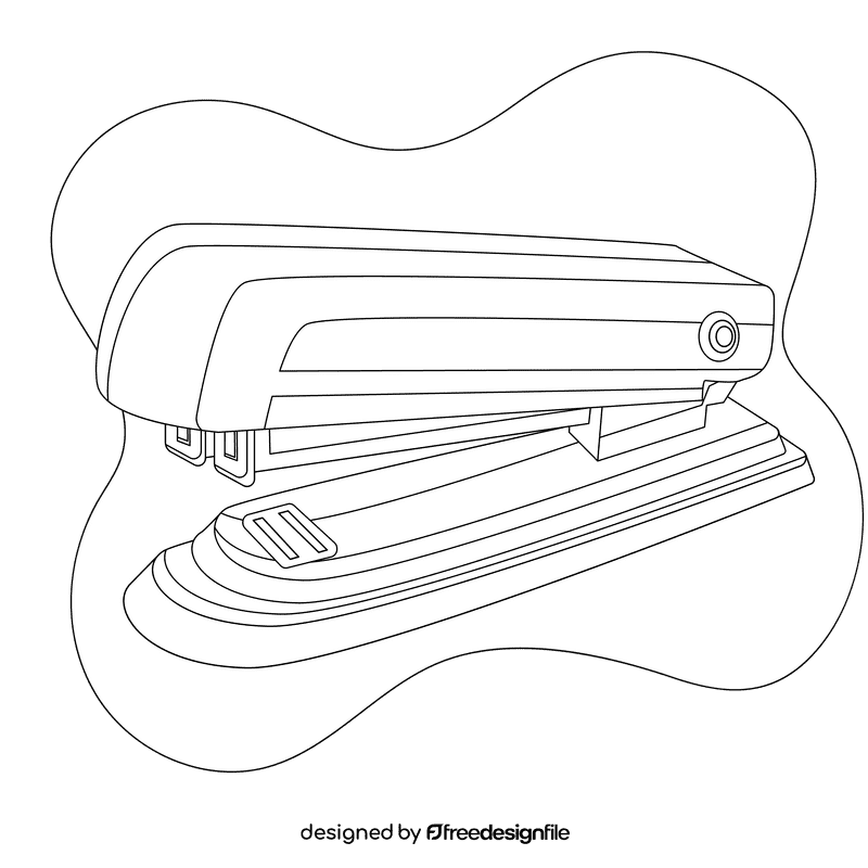 Stapler black and white clipart