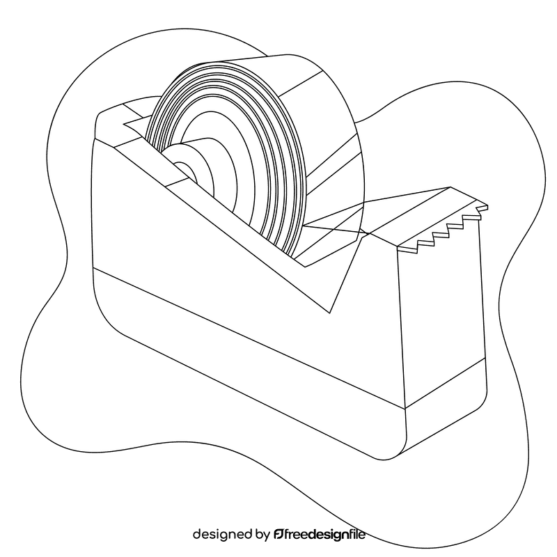 Tape dispenser black and white clipart