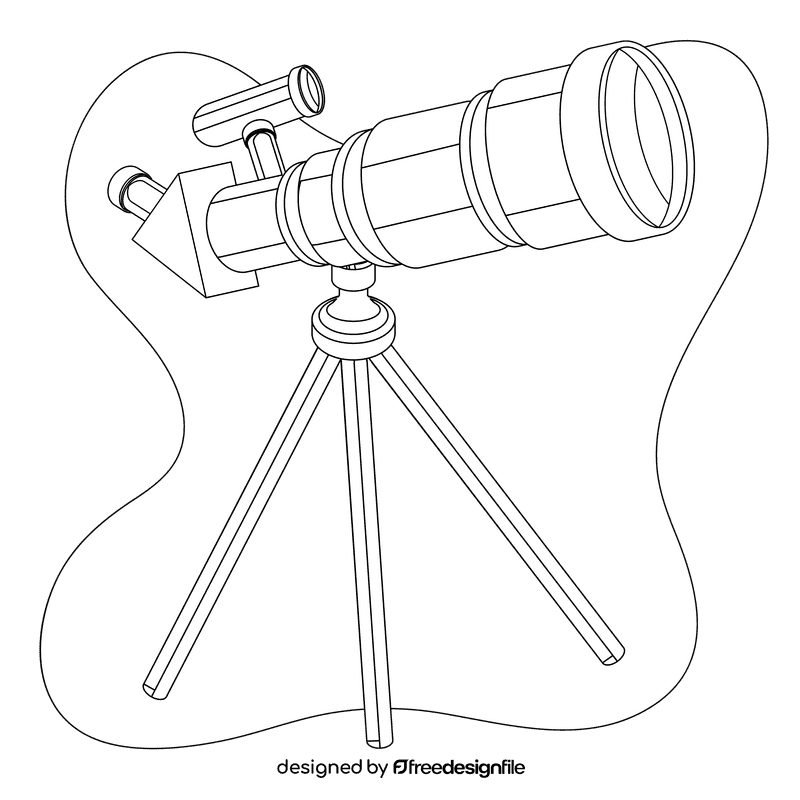 Telescope black and white clipart