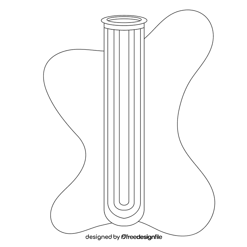 Test tube black and white clipart