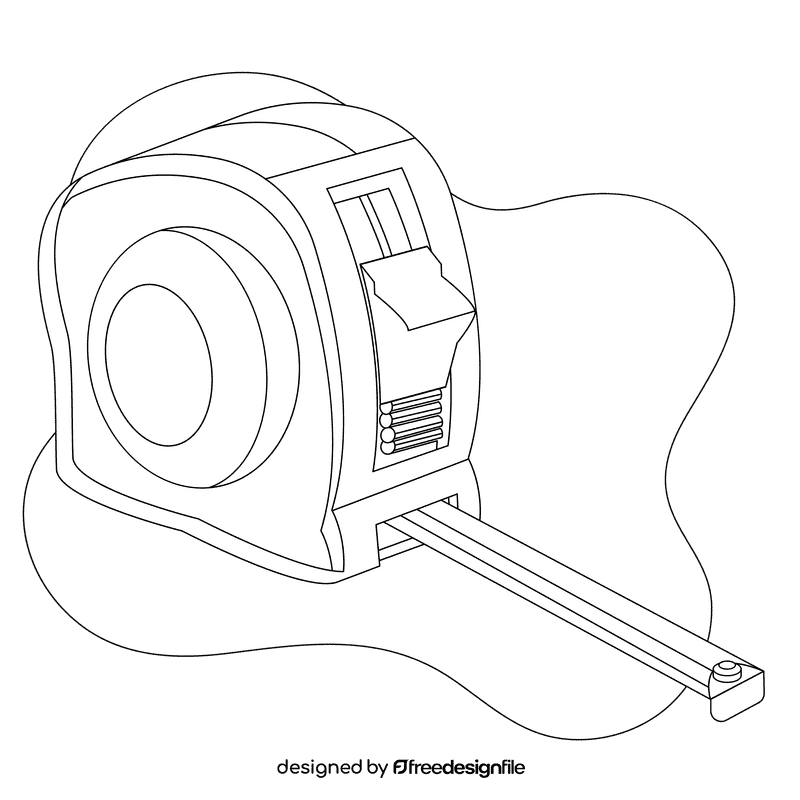 Measuring tape black and white clipart