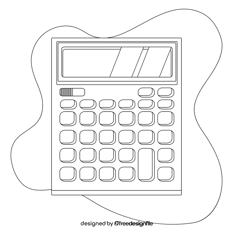 Calculator black and white clipart