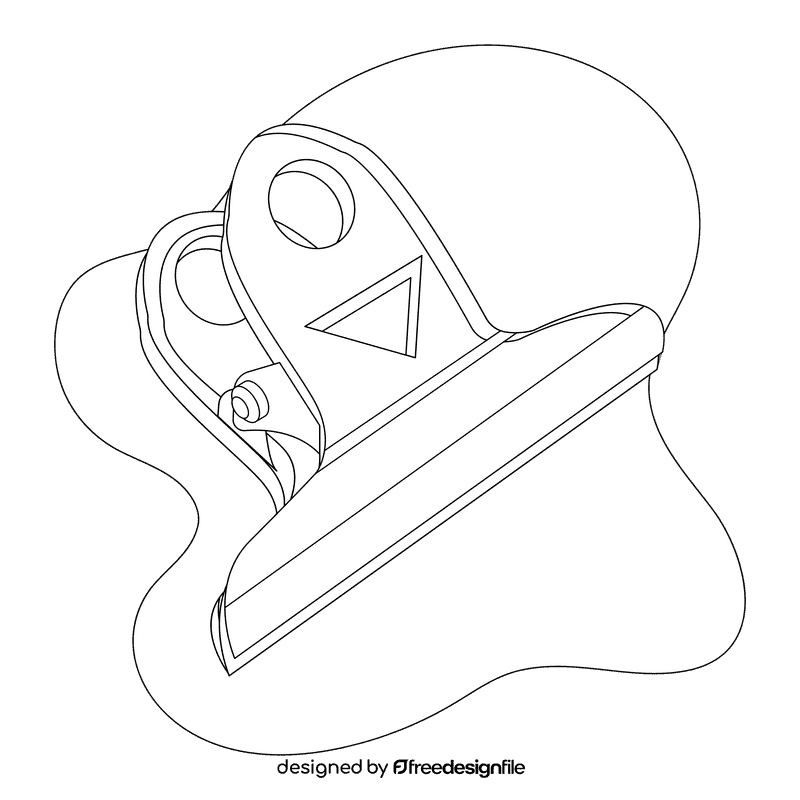 Clampy clip black and white clipart