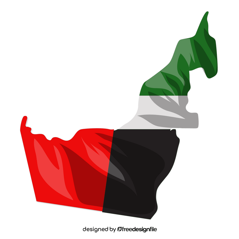 United Arab Emirates flag map clipart