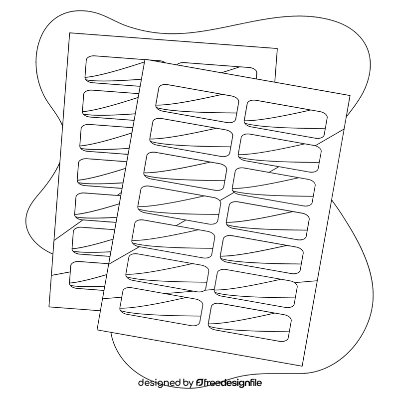 Label sticker black and white clipart