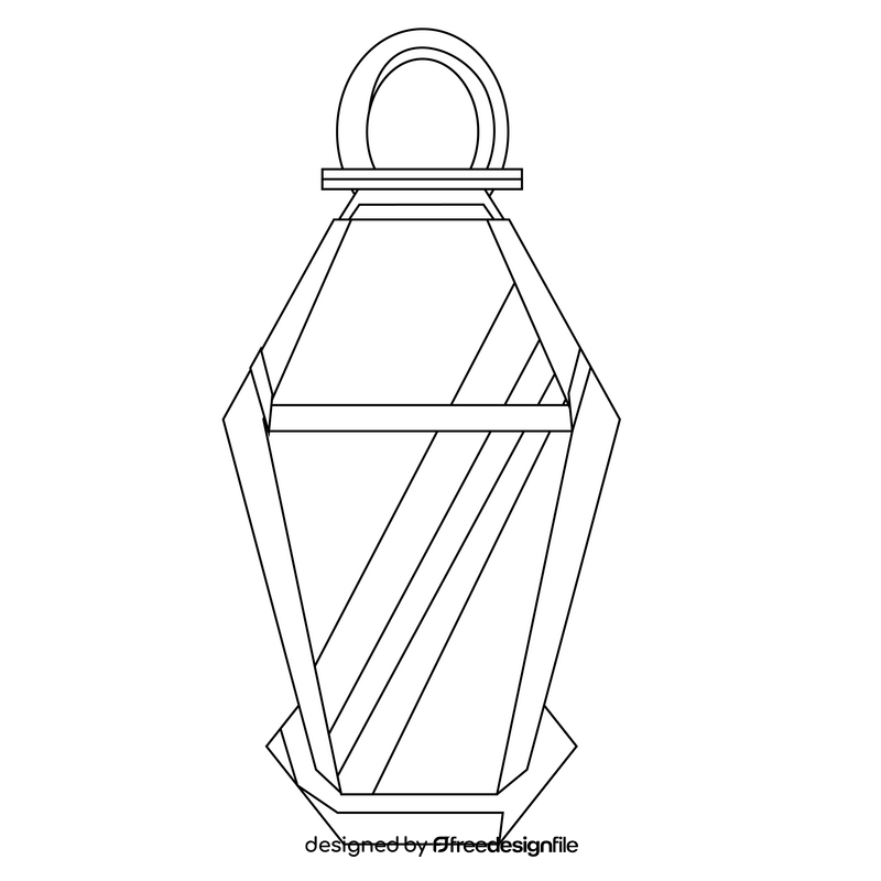 Traditional arabic lamp black and white clipart