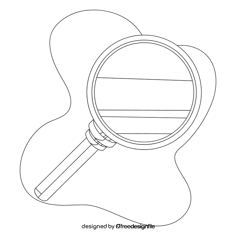 Magnifying glass black and white clipart