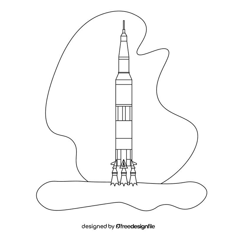 Baseline rocket black and white clipart