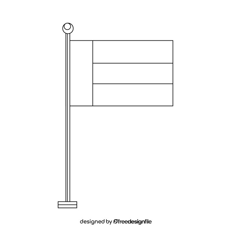 UAE flag black and white clipart