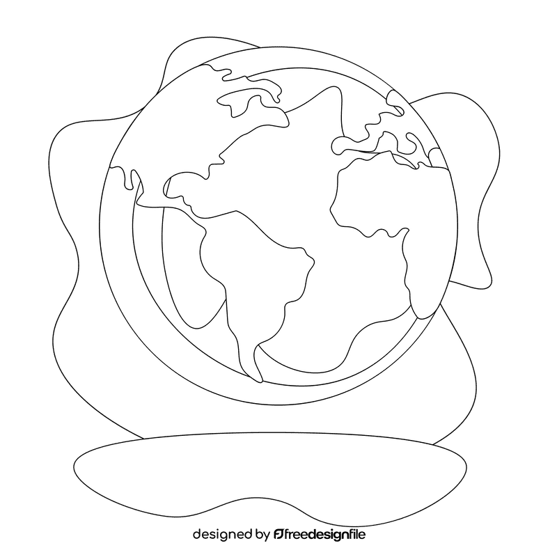 Earth black and white clipart