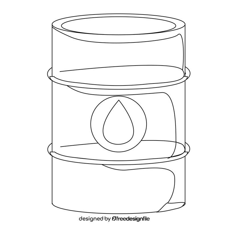 Oil barrel black and white clipart