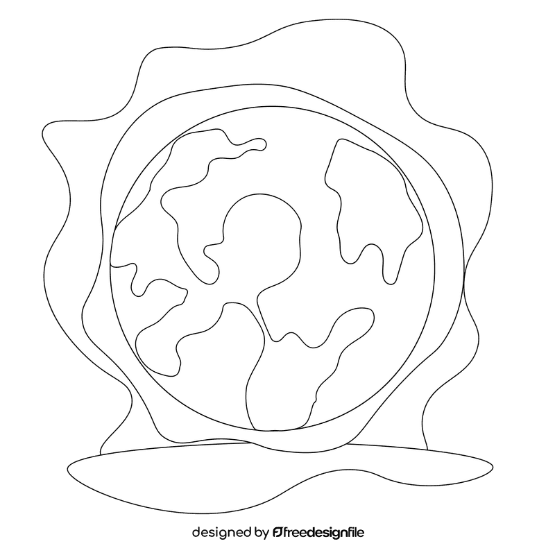 Red dwarf star black and white clipart